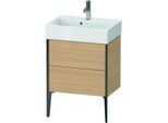 Duravit XViu Waschtisch-Unterschrank XV44580B230 58,4x38,4x49,3cm, 2 Auszüge, schwarz matt, Eiche natur