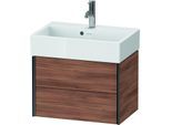 Duravit XViu Waschtisch-Unterschrank XV43160B279 58,4x38,4x39,7cm, 2 Schubkästen, schwarz matt, nussbaum natur