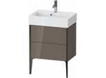 Duravit XViu Waschtisch-Unterschrank XV44580B289 58,4x38,4x49,3cm, 2 Auszüge, schwarz matt, flannel grey hochglanz