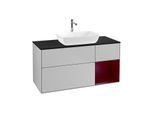Villeroy und Boch Finion Waschtischunterschrank G832HBGJ 120cm, Abdeckplatte black matt, Emotion, Regale Peony matt lacquer, Light grey matt