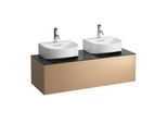 LAUFEN Sonar Schubladenelement/Sideboard H4054540341411 117,5x34x45,5cm, Ausschnitt links/rechts, Kupfer/Nero Marquina