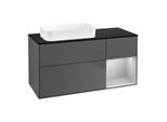 Villeroy und Boch Finion Waschtischunterschrank G692GJGK 120x60,3x50,1cm, Regal rechts Light grey matt, Anthracite matt