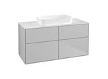 Villeroy und Boch Finion Waschtischunterschrank F67100GJ 120x60,3x50,1cm, Glass White Matt, Light grey matt