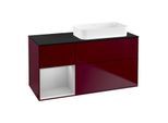 Villeroy und Boch Finion Waschtischunterschrank G682GJHB 120x60,3x50,1cm, Regal links Light grey matt, Peony Matt