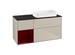 Villeroy und Boch Finion Waschtischunterschrank F682HBHH 120x60,3x50,1cm, Regal links Peony, Sand Matt Lacquer