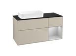 Villeroy und Boch Finion Waschtischunterschrank G692GJHH 120x60,3x50,1cm, Regal rechts Light grey matt, Sand Matt Lacquer