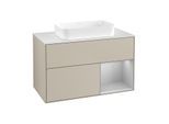Villeroy und Boch Finion Waschtischunterschrank G661GJHH 100x60,3x50,1cm, Regal rechts Light grey matt, Sand Matt Lacquer