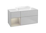 Villeroy und Boch Finion Waschtischunterschrank G701HHGJ 120x60,3x50,1cm, Regal rechts Sand Matt, Light grey matt