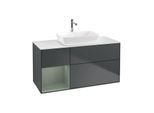 Villeroy und Boch Finion Waschtischunterschrank G821GMHG 120cm, Abdeckplatte white matt, Emotion, Regale Olive matt lacquer, Midnight Blue Matt Lacquer