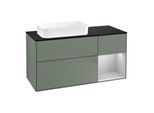 Villeroy und Boch Finion Waschtischunterschrank G692GJGM 120x60,3x50,1cm, Regal rechts Light grey matt, Olive Matt Lacquer