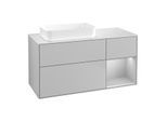 Villeroy und Boch Finion Waschtischunterschrank F691GJGJ 120x60,3x50,1cm, Regal rechts Light grey matt, Light grey matt