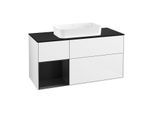 Villeroy und Boch Finion Waschtischunterschrank G702PDGF 120x60,3x50,1cm, Regal rechts Black matt lacquer, Glossy white lacquer