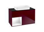 Villeroy und Boch Finion Waschtischunterschrank G652GFHB 100x60,3x50,1cm, Regal links Glossy white lacquer, Peony Matt