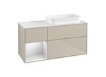 Villeroy und Boch Finion Waschtischunterschrank G681MTHH 120x60,3x50,1cm, Regal links White matt lacquer, Sand Matt Lacquer