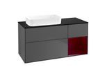 Villeroy und Boch Finion Waschtischunterschrank F692HBGK 120x60,3x50,1cm, Regal rechts Peony, Anthracite matt