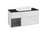 Villeroy und Boch Finion Waschtischunterschrank G702GKMT 120x60,3x50,1cm, Regal rechts Anthracite matt, White matt lacquer