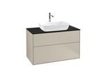 Villeroy und Boch Finion Waschtischunterschrank F76200HH 100x60,3cm, Abdeckplatte black matt, Sand Matt Lacquer