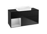 Villeroy und Boch Finion Waschtischunterschrank G702GJPD 120x60,3x50,1cm, Regal rechts Light grey matt, Black matt lacquer