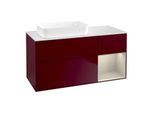 Villeroy und Boch Finion Waschtischunterschrank F691HHHB 120x60,3x50,1cm, Regal rechts Sand Matt, Peony Matt