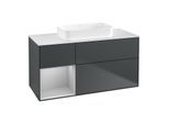 Villeroy und Boch Finion Waschtischunterschrank G701GJHG 120x60,3x50,1cm, Regal rechts Light grey matt, Midnight Blue Matt Lacquer