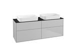 Villeroy und Boch Finion Waschtischunterschrank G72200GJ 160x60,3x50,1cm, Glass Black Matt, Light grey matt