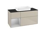 Villeroy und Boch Finion Waschtischunterschrank G702GJHH 120x60,3x50,1cm, Regal rechts Light grey matt, Sand Matt Lacquer