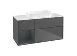 Villeroy und Boch Finion Waschtischunterschrank G701HGGK 120x60,3x50,1cm, Regal rechts Midnight Blue Matt Lacquer, Anthracite matt