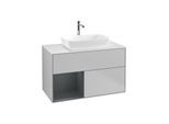 Villeroy und Boch Finion Waschtischunterschrank G771HGGJ 100cm, Abdeckplatte white matt, Emotion, Regale Midnight matt lacquer, Light grey matt