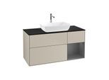 Villeroy und Boch Finion Waschtischunterschrank G832GKHH 120cm, Abdeckplatte black matt, Emotion, Regale Anthracite matt lacquer, Sand Matt Lacquer
