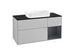 Villeroy und Boch Finion Waschtischunterschrank F712HGGJ 120x60,3x50,1cm, Regal rechts Midnight Blue Matt Lacquer, Light grey matt