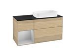 Villeroy und Boch Finion Waschtischunterschrank G682GJPC 120x60,3x50,1cm, Regal links Light grey matt, Oak Veneer