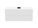Ideal Standard Conca Waschtisch-Unterschrank T3949Y1 mit Ausschnitt, 2 Auszüge, 120x37x55 cm, mittig, Weiß matt lackiert