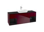 Villeroy und Boch Finion Waschtischunterschrank G862PHHB 160cm, Abdeckplatte black matt, Emotion, Regale Glossy black lacquer, Peony Matt
