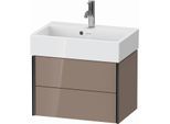 Duravit XViu Waschtisch-Unterschrank XV43160B286 58,4x38,4x39,7cm, 2 Schubkästen, schwarz matt, cappucino hochglanz