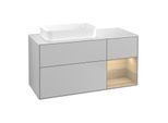 Villeroy und Boch Finion Waschtischunterschrank G691PCGJ 120x60,3x50,1cm, Regal rechts Oak Veneer, Light grey matt