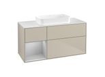 Villeroy und Boch Finion Waschtischunterschrank G701GJHH 120x60,3x50,1cm, Regal rechts Light grey matt, Sand Matt Lacquer