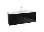 Villeroy und Boch Finion Waschtischunterschrank G85100PH 160x60,3cm, Emotion, Abdeckplatte white matt, Glossy Black Lacquer