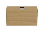 Ideal Standard Conca Waschtisch-Unterschrank T3948Y6 mit Ausschnitt, 2 Auszüge, 100x37x55 cm, mittig, Eiche hell Furnier