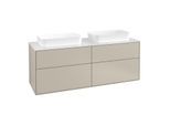 Villeroy und Boch Finion Waschtischunterschrank F72100HH 160x60,3x50,1cm, Glass White Matt, Sand Matt Lacquer