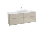 Villeroy und Boch Finion Waschtischunterschrank G85100HH 160x60,3cm, Emotion, Abdeckplatte white matt, Sand Matt Lacquer