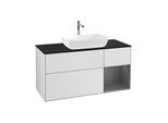 Villeroy und Boch Finion Waschtischunterschrank G832GKMT 120cm, Abdeckplatte black matt, Emotion, Regale Anthracite matt lacquer, White matt lacquer