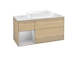 Villeroy und Boch Finion Waschtischunterschrank G701GJPC 120x60,3x50,1cm, Regal rechts Light grey matt, Oak Veneer