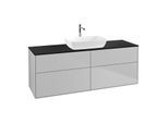 Villeroy und Boch Finion Waschtischunterschrank F85200GJ 160x60,3cm, Abdeckplatte black matt, Light grey matt