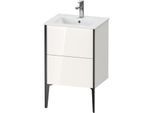 Duravit XViu Waschtisch-Unterschrank XV44590B285 51x42x59,4cm, 2 Auszüge, stehend, schwarz matt, weiß hochglanz