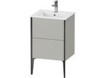 Duravit XViu Waschtisch-Unterschrank XV44590B207 51x42x59,4cm, 2 Auszüge, stehend, schwarz matt, betongrau matt