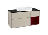Villeroy und Boch Finion Waschtischunterschrank G712HBHH 120x60,3x50,1cm, Regal rechts Peony, Sand Matt Lacquer
