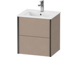Duravit XViu Waschtisch-Unterschrank XV43150B275 51x42x56cm, 2 Schubkästen, wandhängend, schwarz matt, leinen