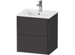 Duravit XViu Waschtisch-Unterschrank XV43150B280 51x42x56cm, 2 Schubkästen, wandhängend, schwarz matt, graphit supermatt