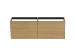 Ideal Standard Conca Waschtisch-Unterschrank T3996Y6 ohne Waschtischplatte, 2 Auszüge, 160 x 37 x 54 cm, Eiche hell Furnier