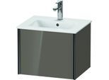 Duravit XViu Waschtisch-Unterschrank XV42150B289 51x42x40cm, 1 Auszug, wandhängend, schwarz matt, flannel grey hochglanz